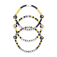 FOCO Milwaukee Brewers 3-Pack Friendship Bracelet Set