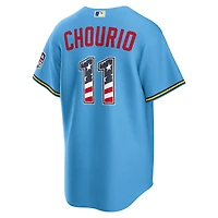 Fourth of July Men's Milwaukee Brewers Jackson Chourio Nike Light Blue USA 250 Stadium Jersey