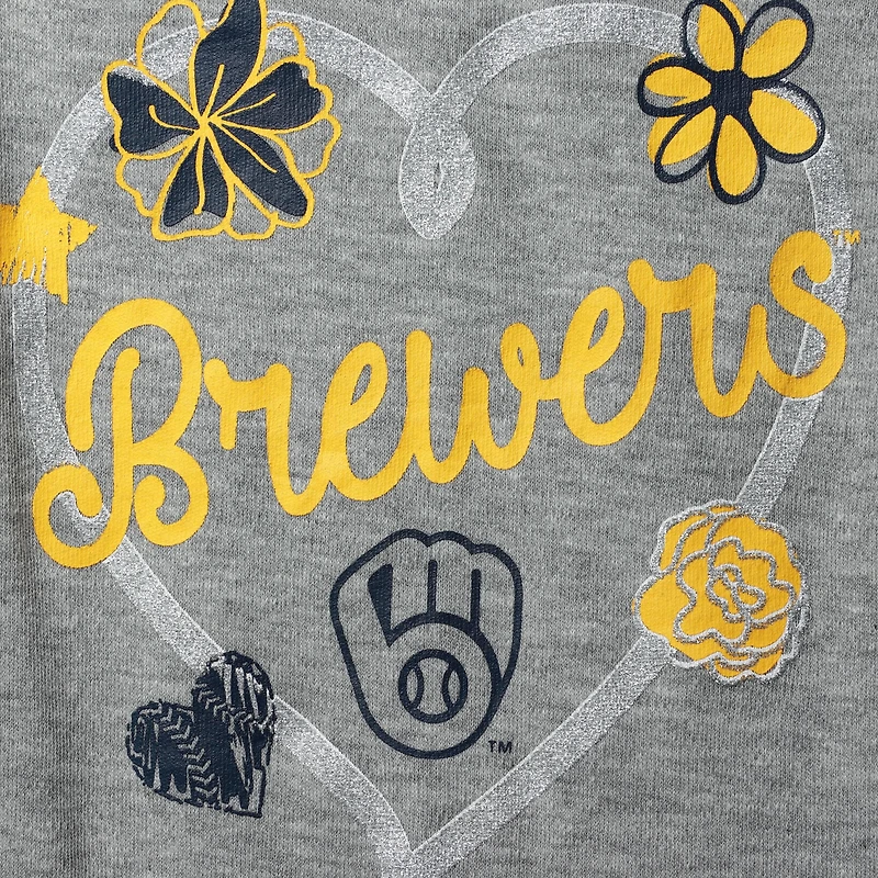 Lot de 3 bodys Batter Up pour nouveau-nés et bébés bleu marine/doré/gris chiné Milwaukee Brewers