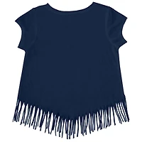 T-shirt à franges bleu marine pour jeunes filles, motif Tiny Turnip, des Milwaukee Brewers, Prism Arrows
