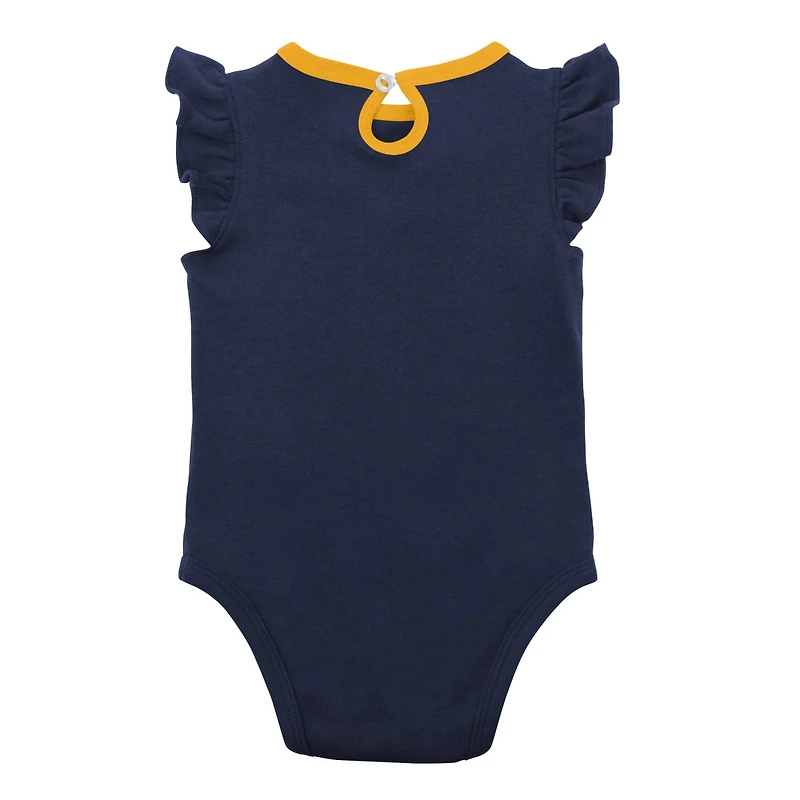 Lot de deux bodys Little Fan des Milwaukee Brewers pour bébé bleu marine/gris chiné