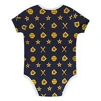 Ensemble de couvre-couches 2 pièces pour bébé bleu marine Milwaukee Brewers On Deck