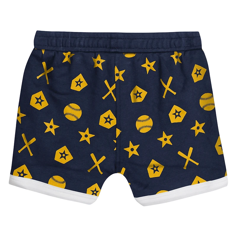 Ensemble de couvre-couches 2 pièces pour bébé bleu marine Milwaukee Brewers On Deck