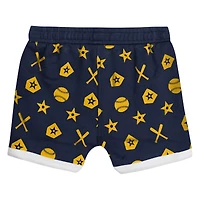 Infant  Navy Milwaukee Brewers On Deck 2-Piece Diaper Cover Set