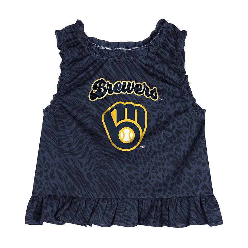 Infant  Navy Milwaukee Brewers Playground Dress & Bloomers Set