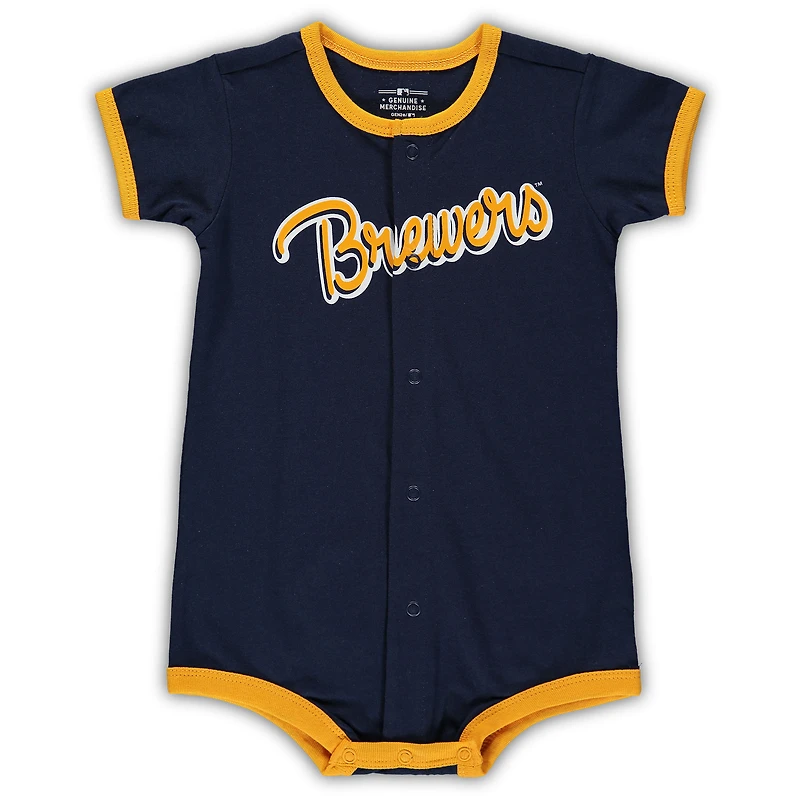 Barboteuse Power Hitter Milwaukee Brewers bleu marine pour bébé