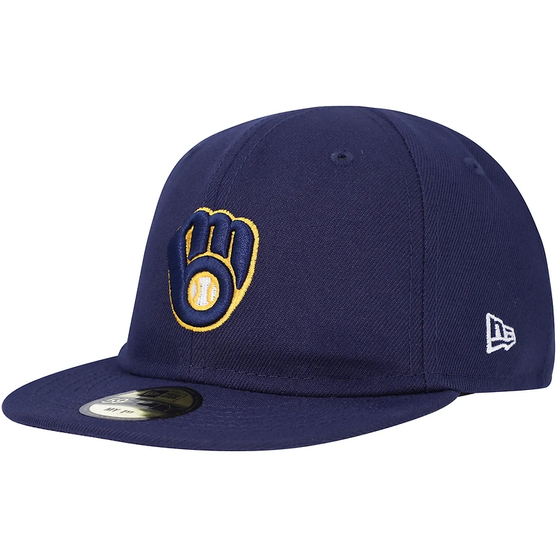 Casquette ajustée My First 59FIFTY des Milwaukee Brewers New Era pour bébé, bleu marine