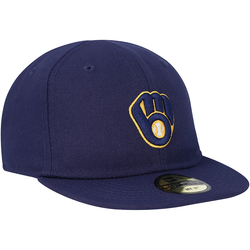 Casquette ajustée My First 59FIFTY des Milwaukee Brewers New Era pour bébé, bleu marine