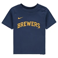 Bébé Nike Christian Yelich Navy Milwaukee Brewers Player Name & Number - T-shirt