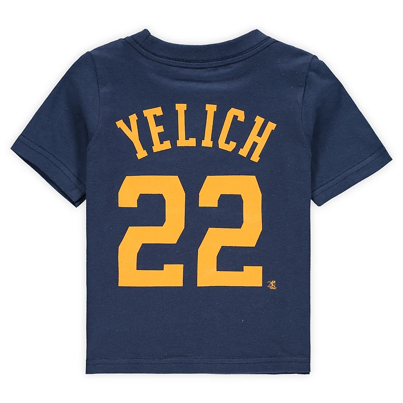 Bébé Nike Christian Yelich Navy Milwaukee Brewers Player Name & Number - T-shirt