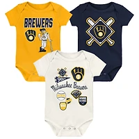 Ensemble de body 3 pièces Outerstuff pour bébé Milwaukee Brewers Home Plate
