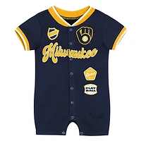 Infant Outerstuff Navy Milwaukee Brewers Pinch Coverall