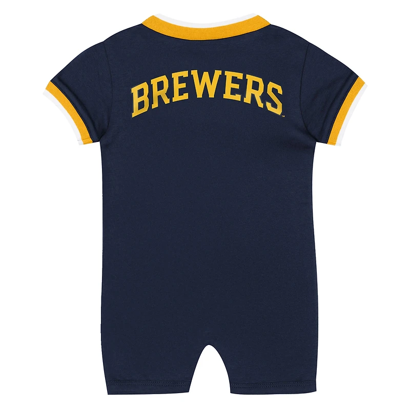 Combinaison à pinces pour bébé Outerstuff Navy Milwaukee Brewers