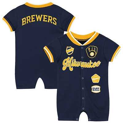 Infant Outerstuff Navy Milwaukee Brewers Pinch Coverall