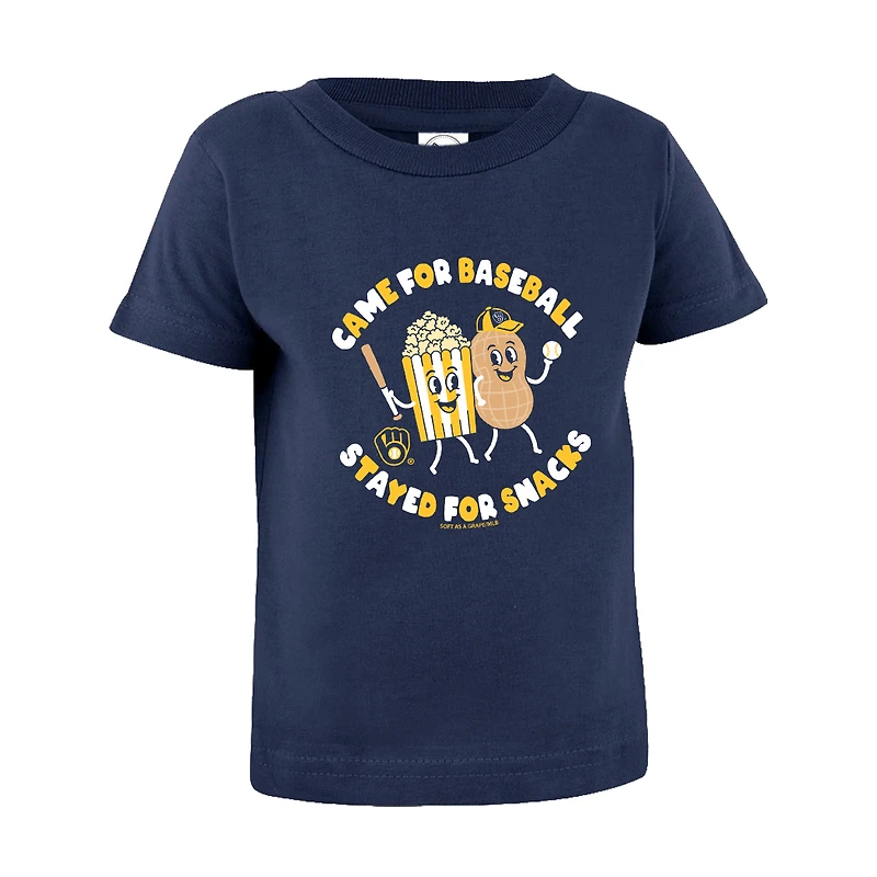 Infant Soft as a Grape Navy Milwaukee Brewers Snack T-Shirt