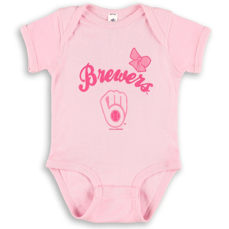 Infant Soft as a Grape Rose/Violet Milwaukee Brewers Rookie Creeper 3-Pack