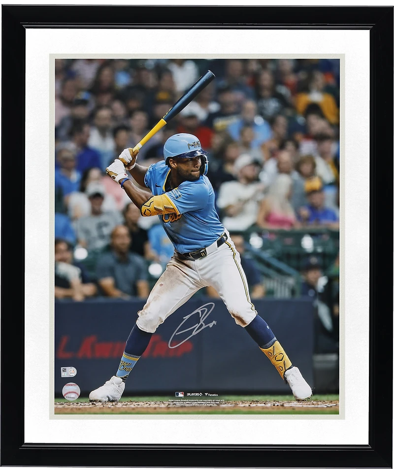 Jackson Chourio Milwaukee Brewers Autographed 16" x 20" Hitting Photograph