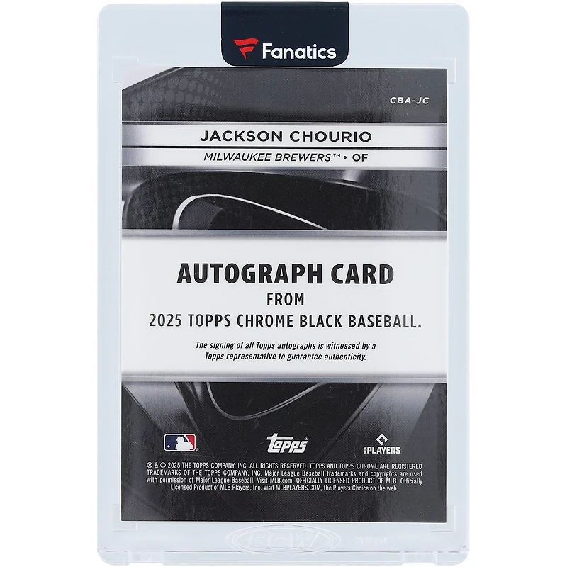 Jackson Chourio Milwaukee Brewers Autographed 2025 Topps Chrome Black Gold Refractor #CBA-JC #25/50 Card