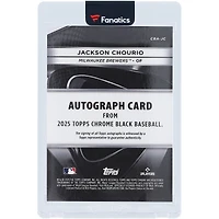 Jackson Chourio Milwaukee Brewers Autographed 2025 Topps Chrome Black Gold Refractor #CBA-JC #25/50 Card