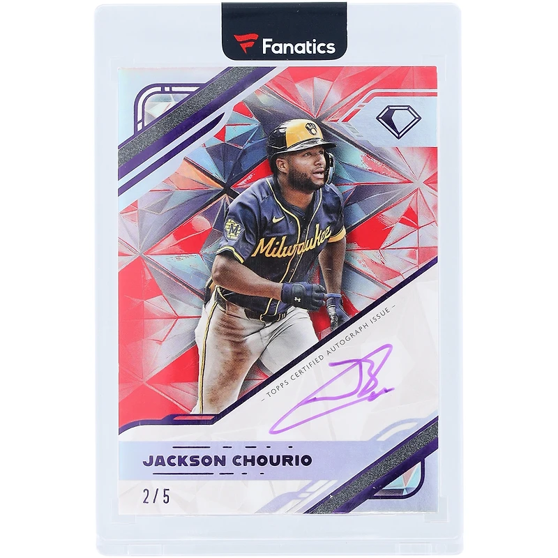 Jackson Chourio Milwaukee Brewers Autographed 2025 Topps Diamond Icons Purple Ink #WPA-JC #2/5 Card