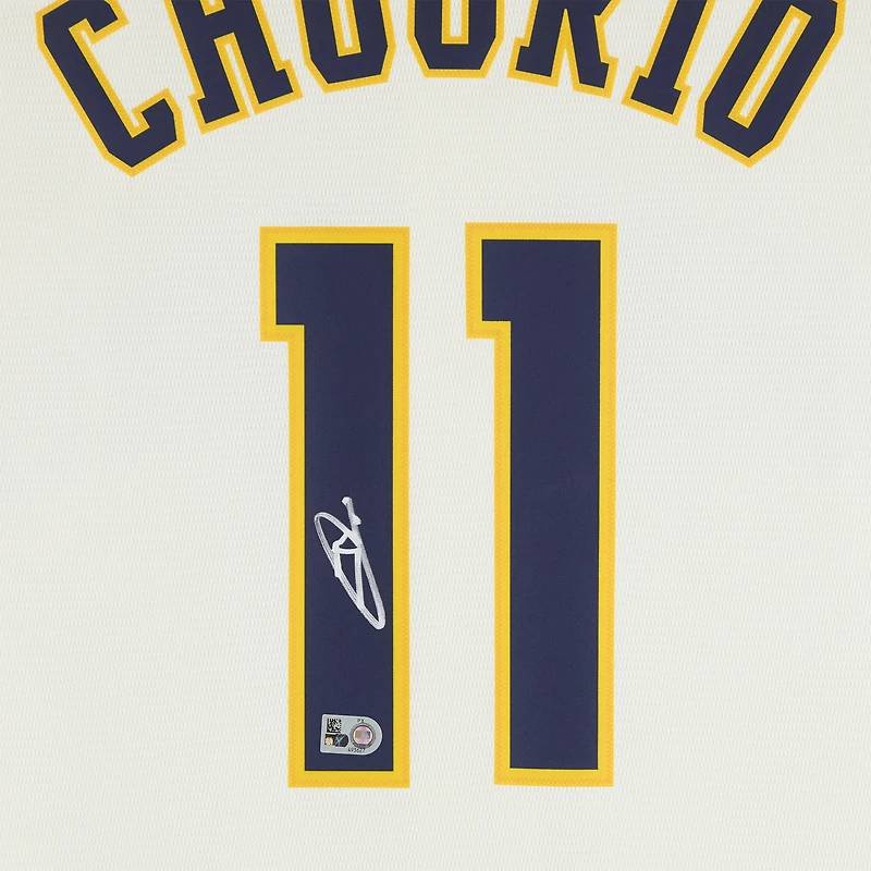 Jackson Chourio Milwaukee Brewers Autographed Cream Nike Replica Jersey