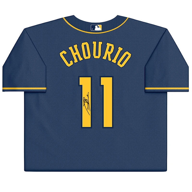Jackson Chourio Milwaukee Brewers Autographed Navy Nike Replica Jersey