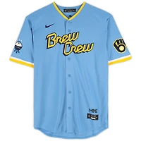 Jackson Chourio Milwaukee Brewers Autographed Nike City Connect Replica Jersey