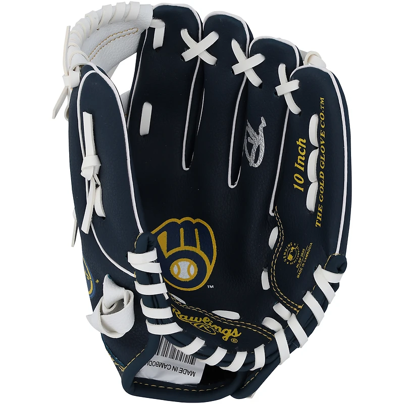 Gant de collection Rawlings 10" autographié par Jackson Chourio des Brewers de Milwaukee, avec logo de l'équipe