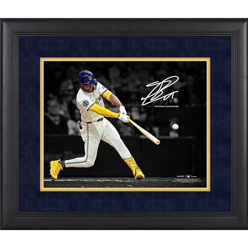 Jackson Chourio Milwaukee Brewers Facsimile Signature Framed 11" x 14" Spotlight Photograph