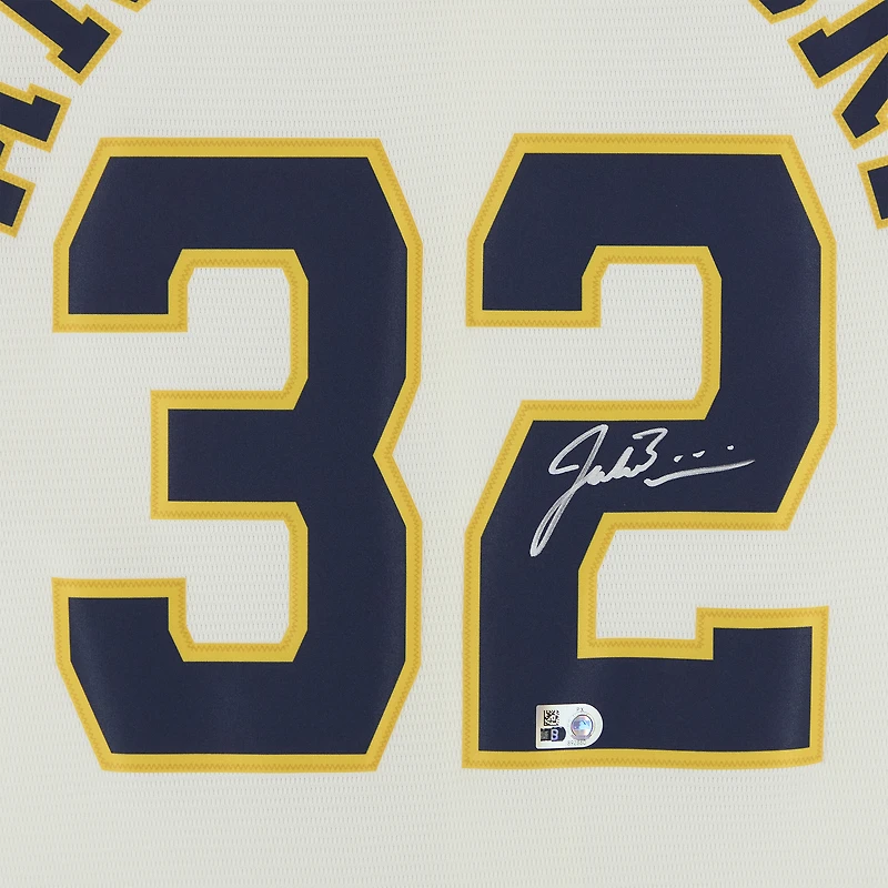 Jacob Misiorowski Milwaukee Brewers Autographed Cream Nike Replica Jersey