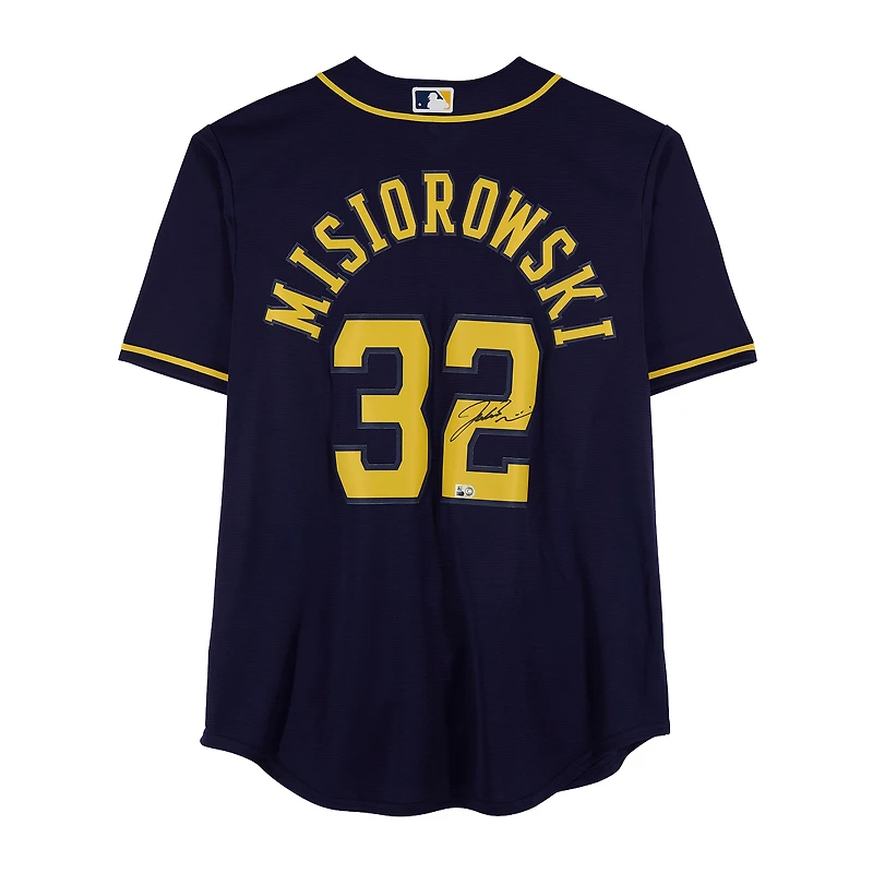 Jacob Misiorowski Milwaukee Brewers Autographed Navy Nike Replica Jersey