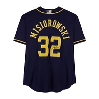 Jacob Misiorowski Milwaukee Brewers Autographed Navy Nike Replica Jersey