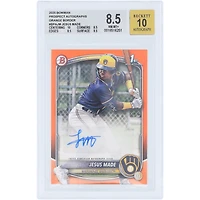 Jesús Made Milwaukee Brewers Autographed 2025 Bowman Prospects Orange Border #BPA-JM #25/25 BGS Authenticated 8.5/10 Card