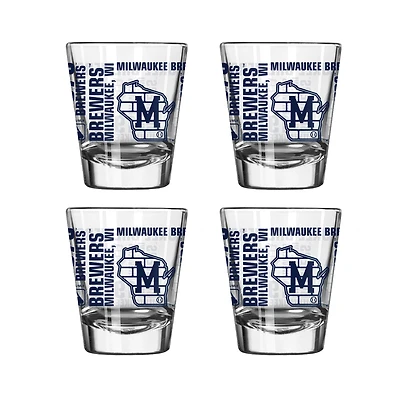 Logo Brands Milwaukee Brewers 4-Pack 2oz. Shot Glass Set
