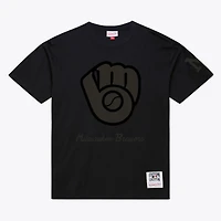 T-shirt noir Mitchell & Ness Milwaukee Brewers Cooperstown Collection Phantom pour homme