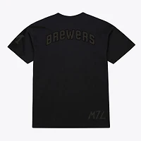 T-shirt noir Mitchell & Ness Milwaukee Brewers Cooperstown Collection Phantom pour homme