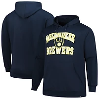 Sweat à capuche en polaire Velocity bleu marine '47 pour homme des Milwaukee Brewers, grande taille