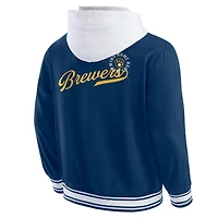 Veste à capuche boutons-pression pour homme Darius Rucker Collection by Fanatics bleu marine Milwaukee Brewers