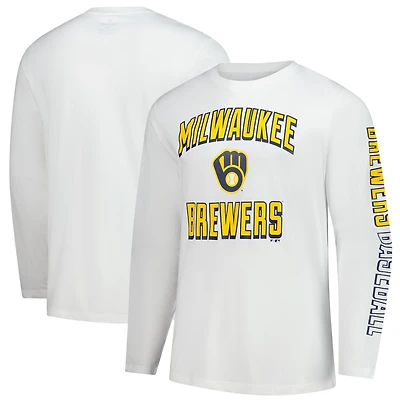 Men's Fanatics  White Milwaukee Brewers Long Sleeve T-Shirt
