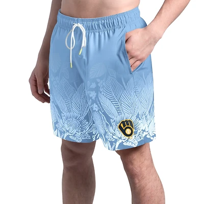 Men's Margaritaville  Blue Milwaukee Brewers Lagoon Fiesta Swim Shorts