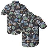 Chemise boutonnée noire Reyn Spooner pour homme, motif tri-blend pittoresque des Milwaukee Brewers