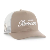 Men's '47  Brown Milwaukee Brewers Foundational Mesh Hitch Adjustable Hat