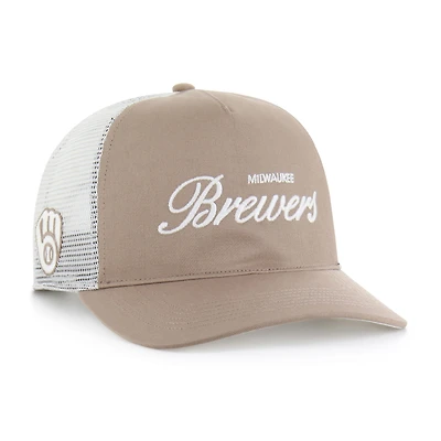 Men's '47  Brown Milwaukee Brewers Foundational Mesh Hitch Adjustable Hat