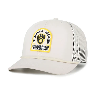 Men's '47 Cream Milwaukee Brewers Gravestone Adjustable Trucker Hat