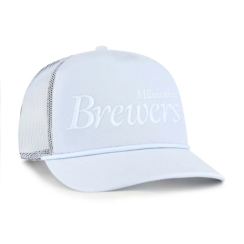 Men's '47 Light Blue Milwaukee Brewers Foundation Script Hitch Adjustable Trucker Hat