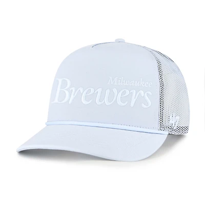 Casquette de camionneur ajustable bleu clair « 47 » pour homme, motif Foundation Hitch des Milwaukee Brewers