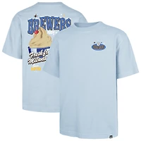 T-shirt bleu clair « 47 » pour homme, édition limitée, des Brewers de Milwaukee, le glacier