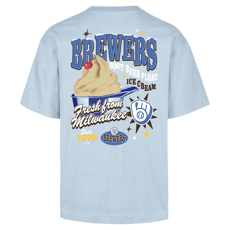 T-shirt bleu clair « 47 » pour homme, édition limitée, des Brewers de Milwaukee, le glacier