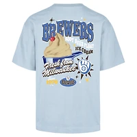Men's '47 Light Blue Milwaukee Brewers Ice Cream Parlor Foundation T-Shirt