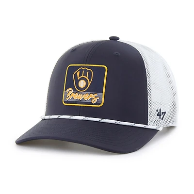 Casquette de camionneur ajustable Milwaukee Brewers '47 bleu marine/blanc pour homme